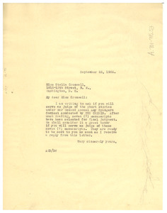 Letter from A. G. Dill to Otelia Cromwell