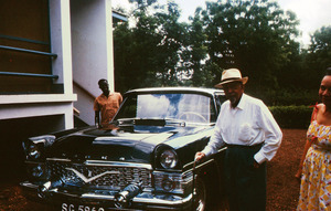 W. E. B. Du Bois and Shirley Graham Du Bois outside their home in Ghana