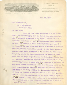 Letter from W. E. B. Du Bois to Alfred Vollum