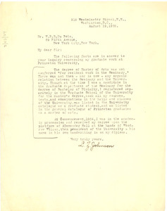 Letter from Leonard Z. Johnson to W. E. B. Du Bois
