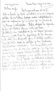 Correspondence among Alejandro Lanusse, Héctor Solanas Pacheco, and Carlos Augusto Caro