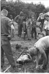 U.S. sergeant killed by sniper during search of Vietcong tunnel. Operation Crimp Hau Nghia Province.