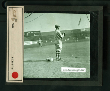 Leslie Mann Baseball Lantern Slide, No. 255