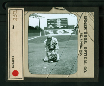 Leslie Mann Baseball Lantern Slide, No. 252