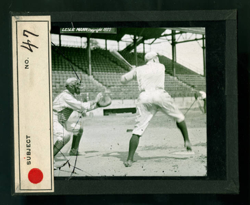 Leslie Mann Baseball Lantern Slide, No. 47