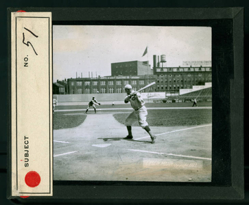 Leslie Mann Baseball Lantern Slide, No. 51