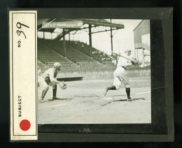 Leslie Mann Baseball Lantern Slide, No. 39