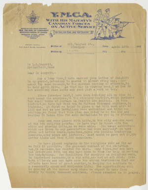 Letter from Thomas Duncan Patton to Laurence L. Doggett (April 13, 1916)