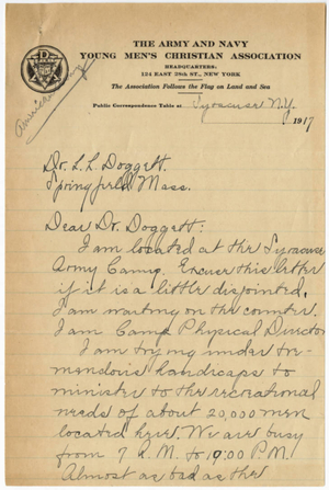 Letter from Seward Charles Staley to Laurence L. Doggett (1917)