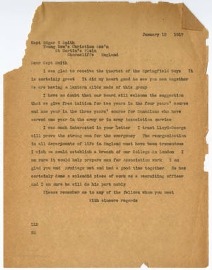 Letter from Laurence L. Doggett to Edgar N. Smith (January 12, 1917)
