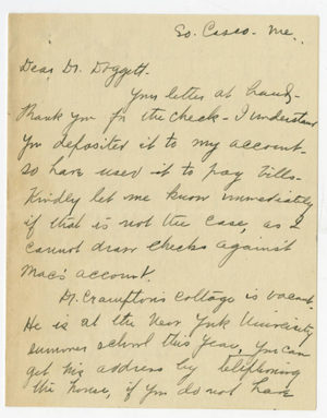 Letter from Persis McCurdy to Laurence L. Doggett (August 6, 1917)