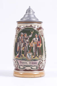 Relief stein with three scenes of Turners