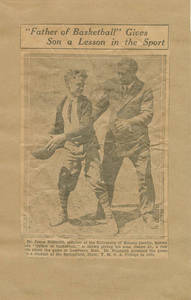 Newspaper Clipping Picture of Dr. James Naismith and His Son