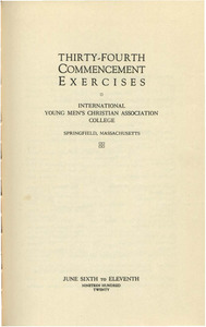 Springfield College Commencement program (1920)