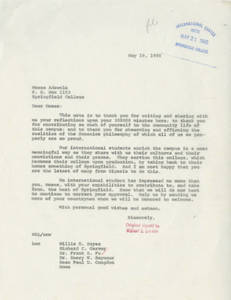 Letter from Wilbert E. Locklin to Moses Adewole (May 19, 1980)