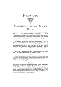 The International Association Training School Notes (vol. 2 no. 5), June, 1893