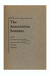 The Association Seminar (vol. 20 no. 4), January 1912