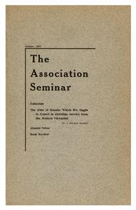The Association Seminar (vol. 24 no. 1), October 1915