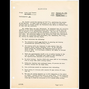 Minutes for later land tenants and owners meeting on February 20, 1964
