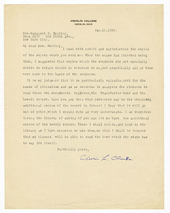 Letter from Edwin L. Clarke to Margaret S. Huntley, January 11, 1930