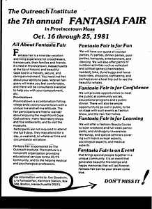 7th Annual Fantasia Fair Advertisement (Oct. 16-25, 1981)