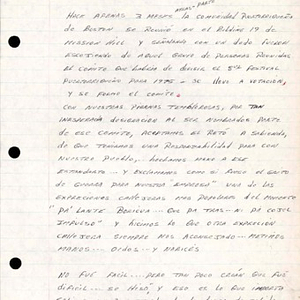 Draft of speech or report about the Puerto Rican community of Boston and Festival Puertorriqueño