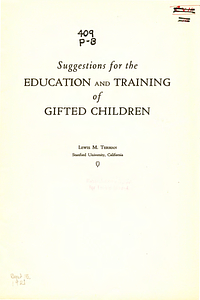 Suggestions for the education and training of gifted children