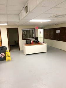 The Library Information desk in the Townhouses (May 8, 2017)