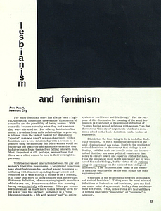 Lesbianism and Feminism