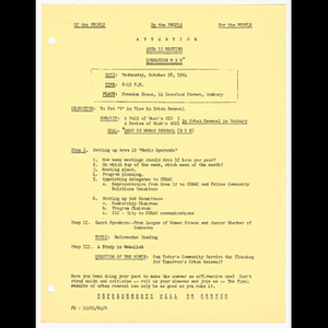 Flier for Area 12 meeting on October 12, 1964, operation BUR (best in urban renewal)