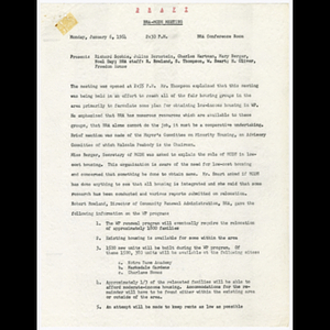 Draft of minutes for Boston Redevelopment Authority (BRA)-Massachusetts ...