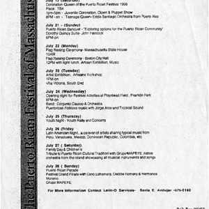 1996 schedule of events