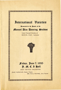 Manuel Diaz Dancing Studios recital program (1935)