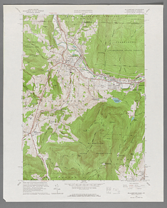 Massachusetts and Vermont topographical map