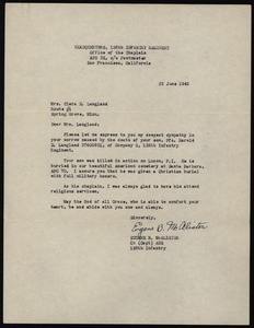 Letter from Eugene B. McAlister to Clara E. Langland
