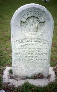 New Prospect Cemetery (Mississippi) gravestone: Grimes, Eulalah (d. 1868)
