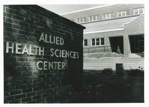 The sign for the Allied Health Sciences Center
