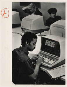 Student typing a paper