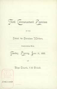 Springfield College Commencement Program (1889)