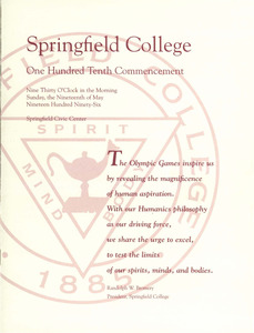 Springfield College Commencement Program (1996)
