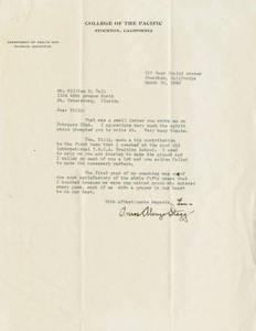 Letter from Amos Alonzo Stagg to William Ball (March 22nd, 1940)