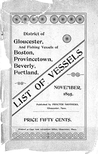 List of vessels belonging to the district of Gloucester (1895)