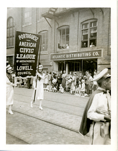 Portuguese American Civic League banner in procession