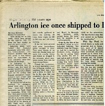 "Arlington Ice Once Shipped to India"