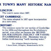 Our Town's Many Historic Names