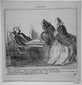 - Pardon, monsieur le directeur, je viens vous dire que ma fille est absolument forcée de s'absenter pendant trois jours. - Mais, c'est impossible!..... elle a un rôle important dans le drame que nous jouons..... - Si vous le permettez, monsieur, je le remplirai à sa place ..... oh! soyez tranquille, je le sais par cœur .... je suis toujours dans la salle pendant que ma fille est en scène!....