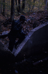 Installation of blade on South Branch Birch Brook v-notch weir. #3.
