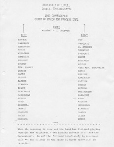 1980 commencement order of march for processional