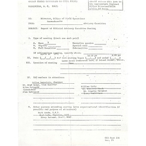 Report of official advisory committee meeting, April 28, 1976.