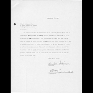 Letter to ETC & Associates from Donald A. Kaplan and Edward S. Truppman.